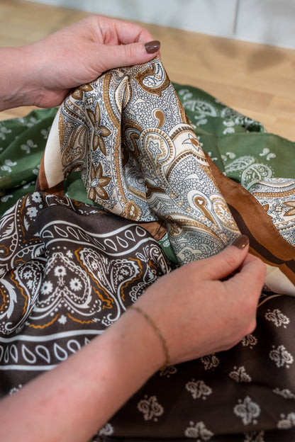 The Paisley Satin Scarf